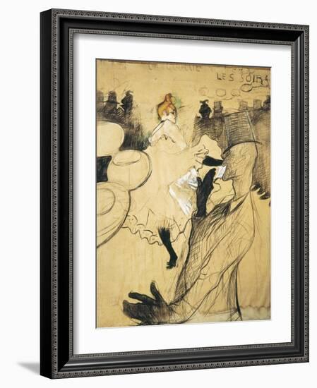 La Goulue and Valentin Le Desosse at the "Moulin Rouge"-Henri de Toulouse-Lautrec-Framed Art Print