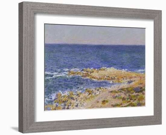 La Grande Bleue a Antibes, 1888-Claude Monet-Framed Giclee Print