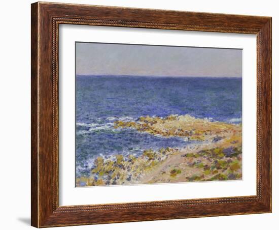 La Grande Bleue a Antibes, 1888-Claude Monet-Framed Giclee Print