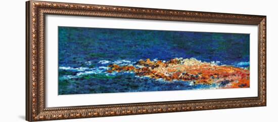 La Grande Bleue a Antibes, c.1888 (detail)-Claude Monet-Framed Art Print