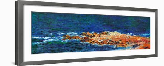 La Grande Bleue a Antibes, c.1888 (detail)-Claude Monet-Framed Art Print