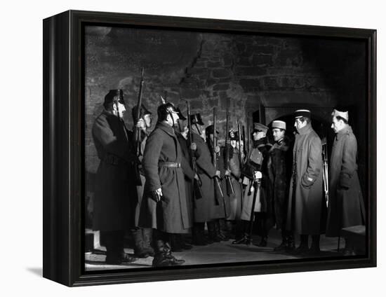 La grande Illusion by JeanRenoir with Eric von Stroheim, Pierre Fresnay and Jean Gabin., 1937 (b/w -null-Framed Stretched Canvas