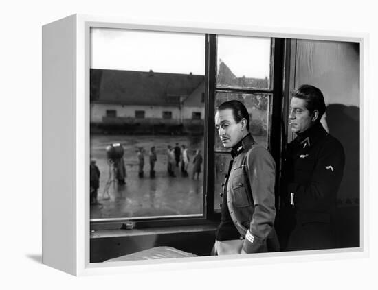 La grande Illusion by JeanRenoir with Pierre Fresnay and Jean Gab 1937 (b/w photo)-null-Framed Stretched Canvas