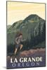 La Grande, Oregon - Mountain Hiker-Lantern Press-Mounted Art Print
