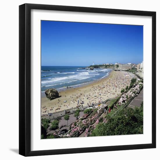 La Grande Plage, Biarritz, Aquitaine, France, Europe-Stuart Black-Framed Photographic Print