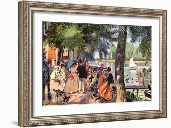 La Grenouillere-Pierre-Auguste Renoir-Framed Art Print