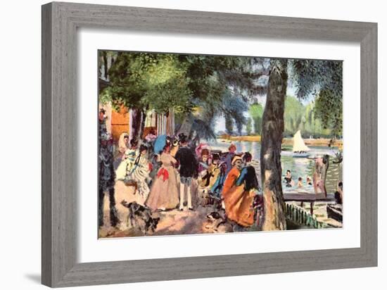 La Grenouillere-Pierre-Auguste Renoir-Framed Art Print