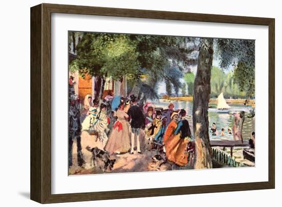 La Grenouillere-Pierre-Auguste Renoir-Framed Art Print