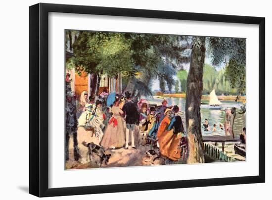 La Grenouillere-Pierre-Auguste Renoir-Framed Art Print