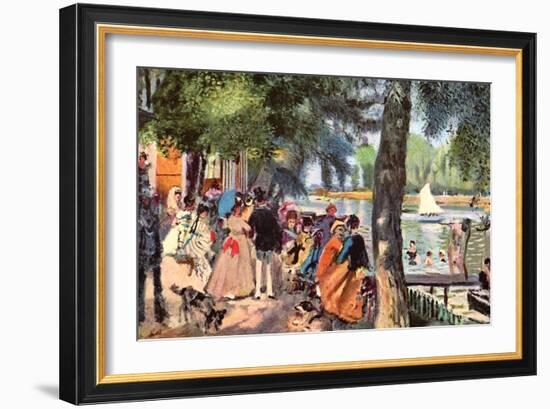 La Grenouillere-Pierre-Auguste Renoir-Framed Art Print