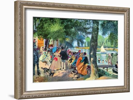 La Grenouillere-Pierre-Auguste Renoir-Framed Art Print