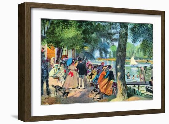 La Grenouillere-Pierre-Auguste Renoir-Framed Art Print