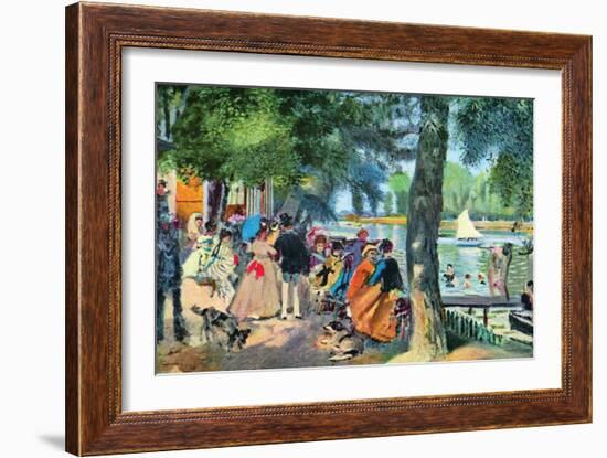 La Grenouillere-Pierre-Auguste Renoir-Framed Art Print