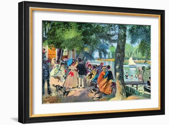 La Grenouillere-Pierre-Auguste Renoir-Framed Art Print