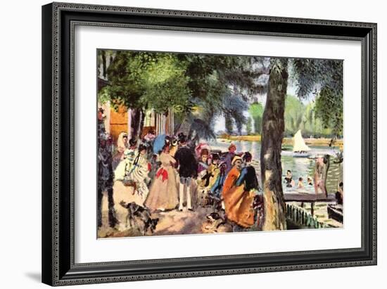 La Grenouillere-Pierre-Auguste Renoir-Framed Art Print