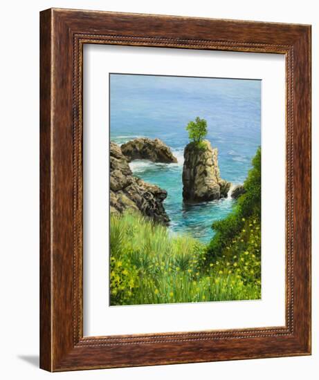 La Grotta On Island Corfu-kirilstanchev-Framed Art Print