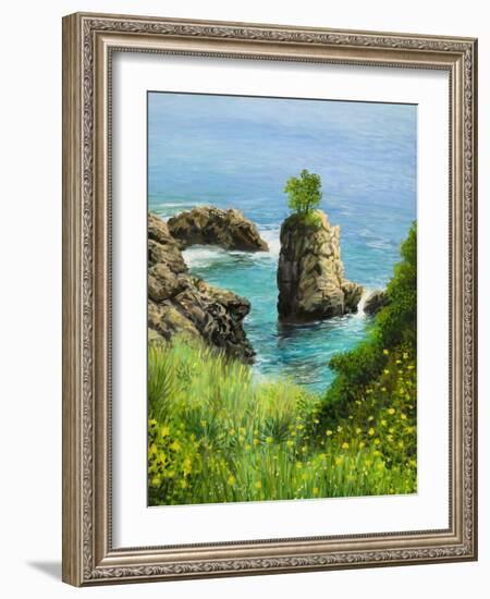 La Grotta On Island Corfu-kirilstanchev-Framed Art Print