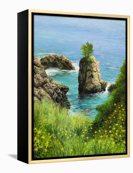 La Grotta On Island Corfu-kirilstanchev-Framed Stretched Canvas