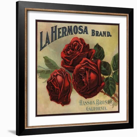 La Hermosa Brand - California - Citrus Crate Label-Lantern Press-Framed Art Print