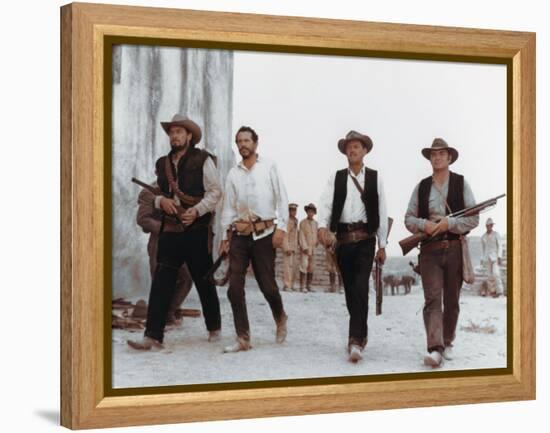 La Horde Sauvage THE WILD BUNCH by Sam Peckinpah with Ben Johnson, Warren Oates, William Holden and-null-Framed Stretched Canvas