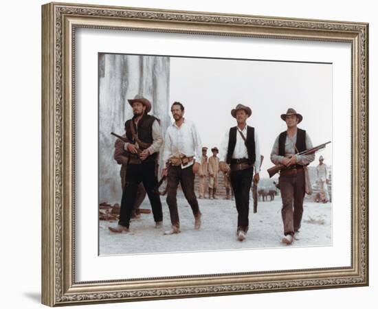 La Horde Sauvage THE WILD BUNCH by Sam Peckinpah with Ben Johnson, Warren Oates, William Holden and--Framed Photo