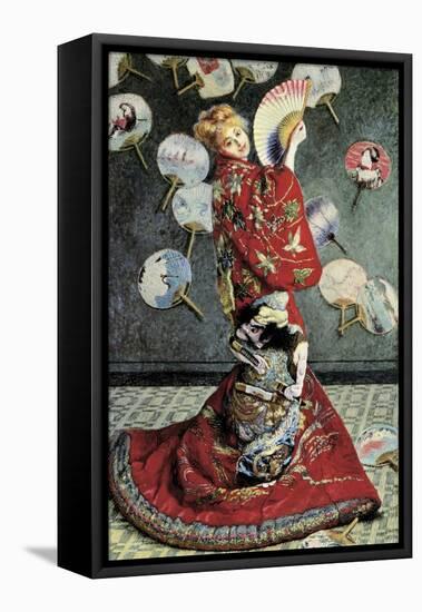 La Japonaise (Camille Monet in Japanese Costume)-Claude Monet-Framed Stretched Canvas