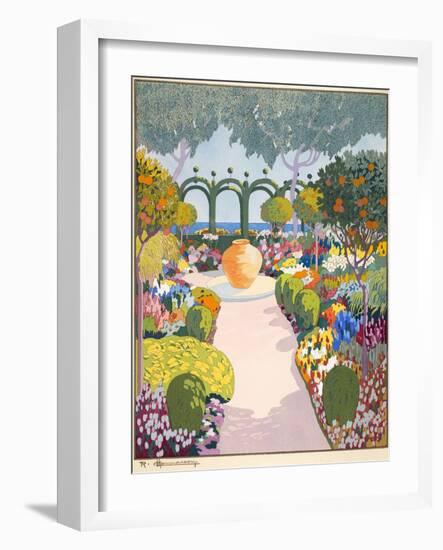 La Jarre, Pub. Paris 1919 (Pochoir Print)-Georges Barbier-Framed Giclee Print