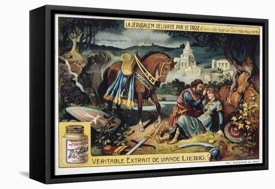 La Jerusalem Deliveree Par Le Tasse, Tancrede Baptises the Dying Clorinde, 19th Century-null-Framed Premier Image Canvas