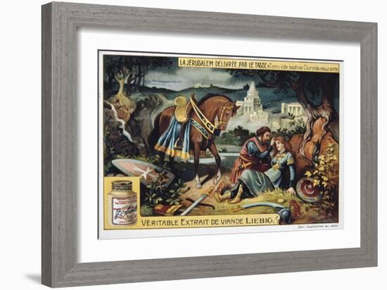 La Jerusalem Deliveree Par Le Tasse, Tancrede Baptises the Dying Clorinde, 19th Century-null-Framed Giclee Print