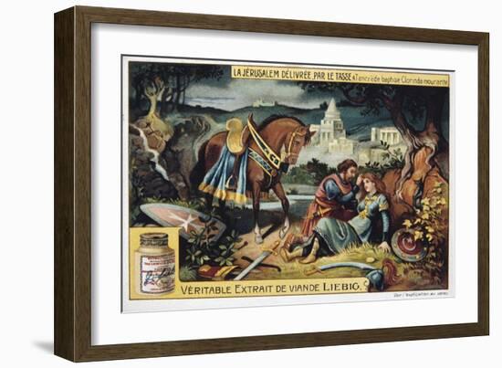 La Jerusalem Deliveree Par Le Tasse, Tancrede Baptises the Dying Clorinde, 19th Century-null-Framed Giclee Print