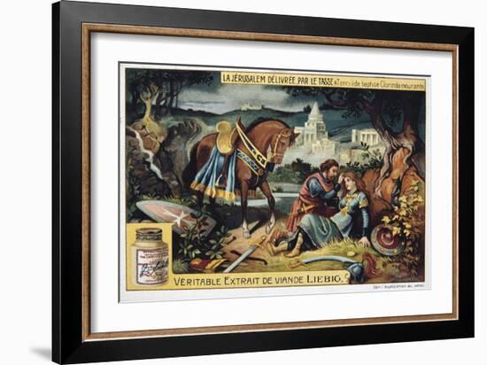 La Jerusalem Deliveree Par Le Tasse, Tancrede Baptises the Dying Clorinde, 19th Century-null-Framed Giclee Print