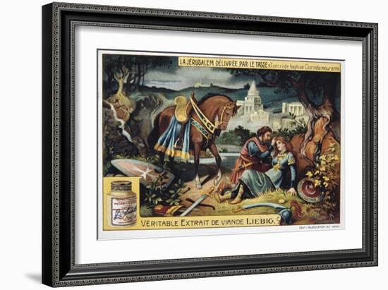 La Jerusalem Deliveree Par Le Tasse, Tancrede Baptises the Dying Clorinde, 19th Century-null-Framed Giclee Print