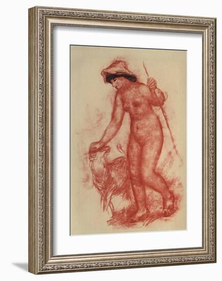 La jeune fille et l'agneau-Pierre-Auguste Renoir-Framed Collectable Print