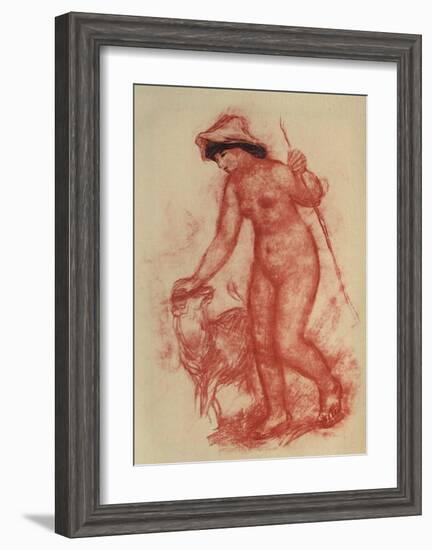 La jeune fille et l'agneau-Pierre-Auguste Renoir-Framed Collectable Print