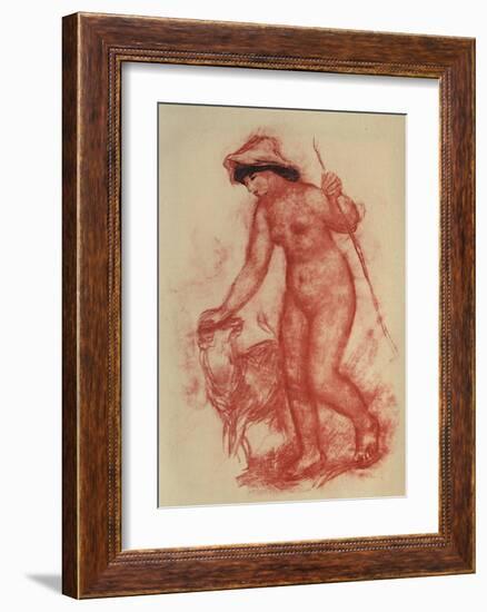 La jeune fille et l'agneau-Pierre-Auguste Renoir-Framed Collectable Print