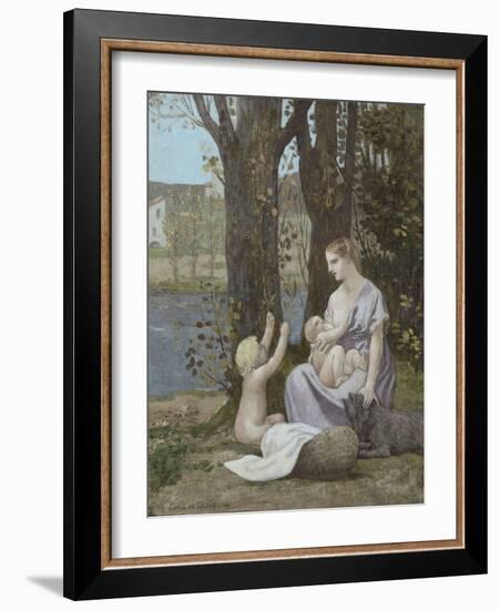 La jeune mère, dit aussi Maternité, ou la Charité-Pierre Puvis de Chavannes-Framed Giclee Print