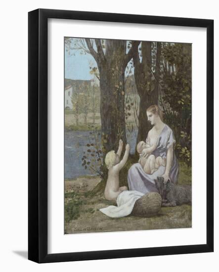 La jeune mère, dit aussi Maternité, ou la Charité-Pierre Puvis de Chavannes-Framed Giclee Print