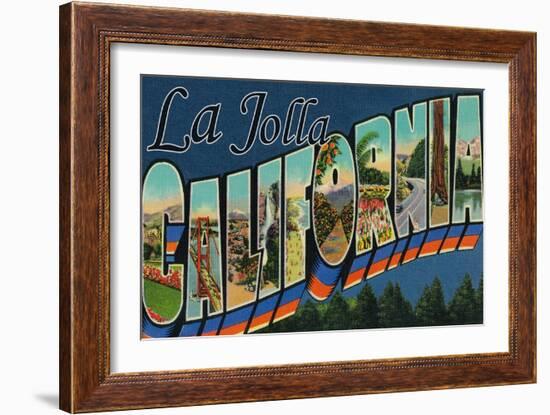 La Jolla, California - Large Letter Scenes-Lantern Press-Framed Art Print
