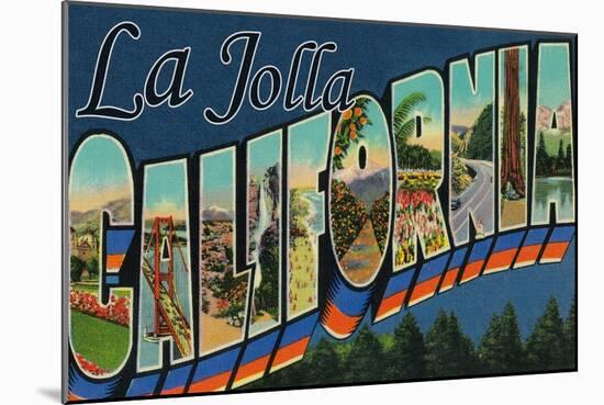 La Jolla, California - Large Letter Scenes-Lantern Press-Mounted Art Print