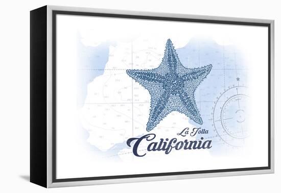 La Jolla, California - Starfish - Blue - Coastal Icon-Lantern Press-Framed Stretched Canvas