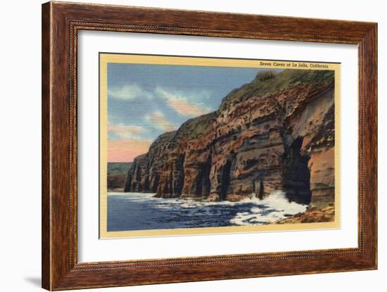 La Jolla, California - View of the Seven Caves-Lantern Press-Framed Art Print