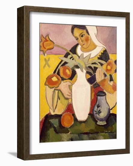 La joueuse de luth-Auguste Macke-Framed Giclee Print