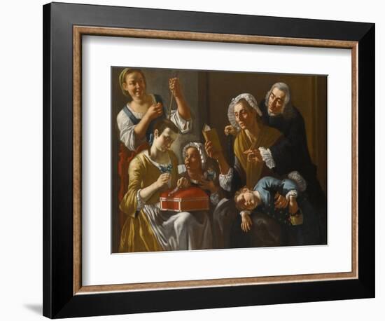 La Lecon De Couture - the Sewing Lesson Par Traversi, Gaspare (1732-1769). Oil on Canvas, Size : 13-Gaspare Traversi-Framed Giclee Print