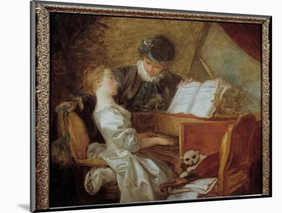 La Lecon De Musique (Oil on Canvas)-Jean-Honore Fragonard-Mounted Giclee Print