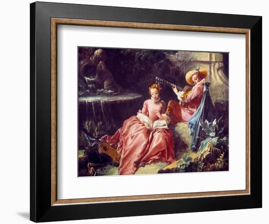 La Lecon De Musique Painting by Francois Boucher (1703-1770). 18Th Century. Paris. Musee Cognacq Ja-Francois Boucher-Framed Giclee Print