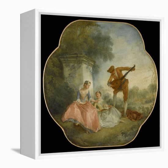 La Leçon de musique-Nicolas Lancret-Framed Premier Image Canvas