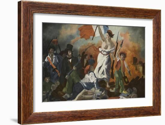 La Liberte Guidant Le Peuple (Liberty Guiding the People) (Colour Litho)-Ferdinand Victor Eugene Delacroix-Framed Giclee Print