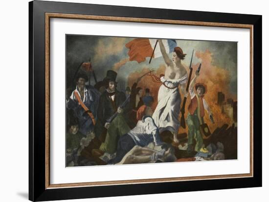 La Liberte Guidant Le Peuple (Liberty Guiding the People) (Colour Litho)-Ferdinand Victor Eugene Delacroix-Framed Giclee Print