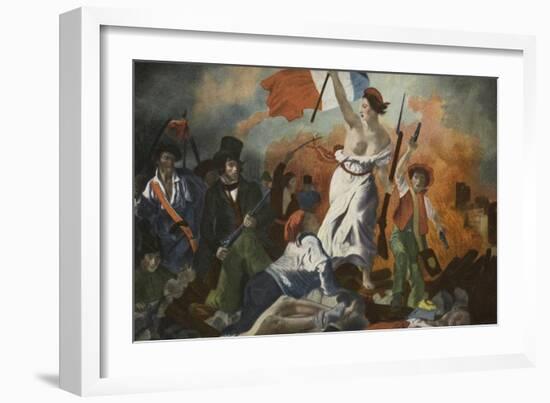 La Liberte Guidant Le Peuple (Liberty Guiding the People) (Colour Litho)-Ferdinand Victor Eugene Delacroix-Framed Giclee Print