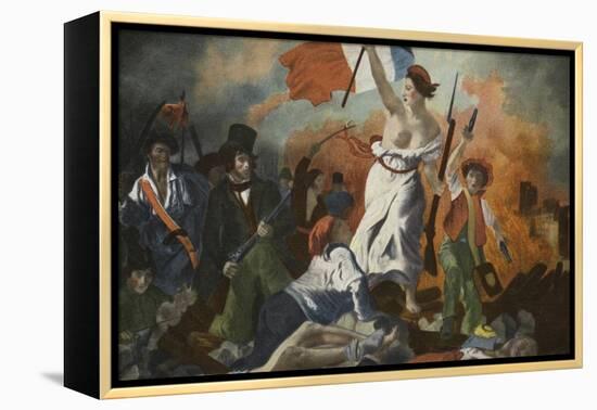 La Liberte Guidant Le Peuple (Liberty Guiding the People) (Colour Litho)-Ferdinand Victor Eugene Delacroix-Framed Premier Image Canvas